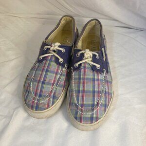 RALPH LAUREN Breeana Plaid Boat Shoe/Sneaker Women's Size 7.5 B